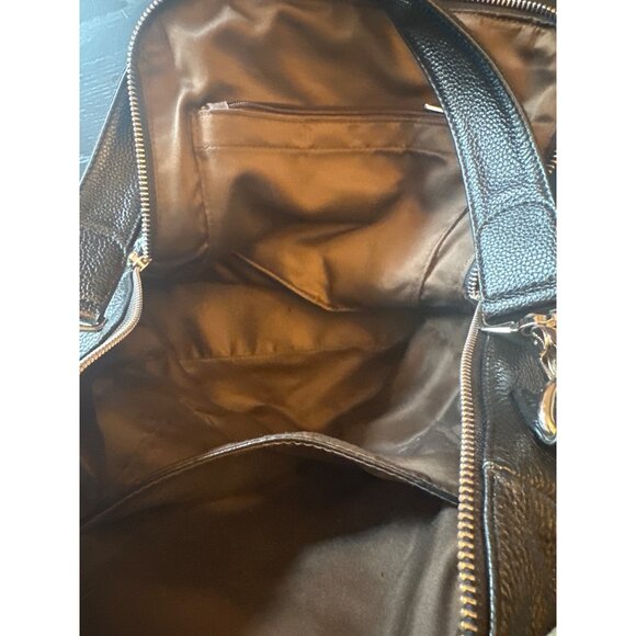 Convertible‎ Black Leather Backpack & Shoulder Bag School Work Collegiate